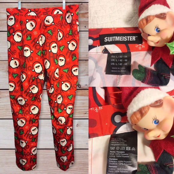 Ugly Christmas Santa Clause Pant Trousers - Picture 2 of 6
